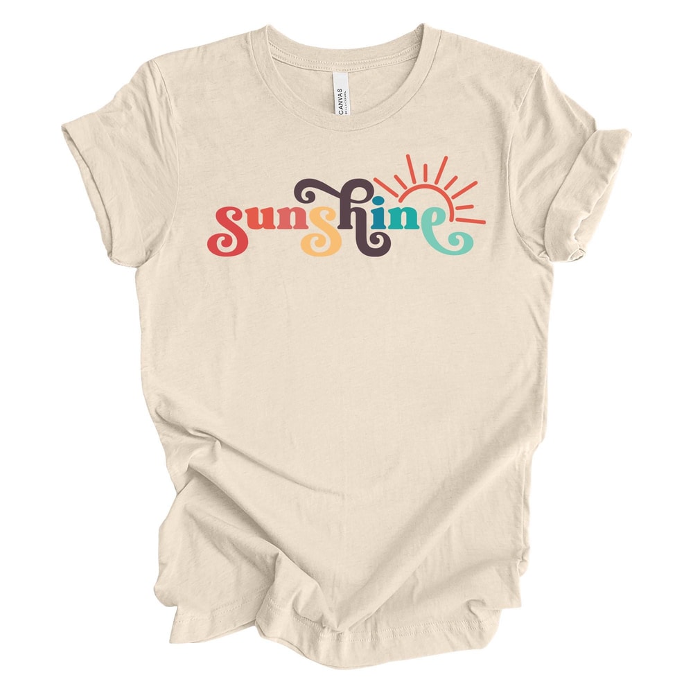 Sunshine Graphic Tee Retro Word Art Bella Canvas Shirt 4