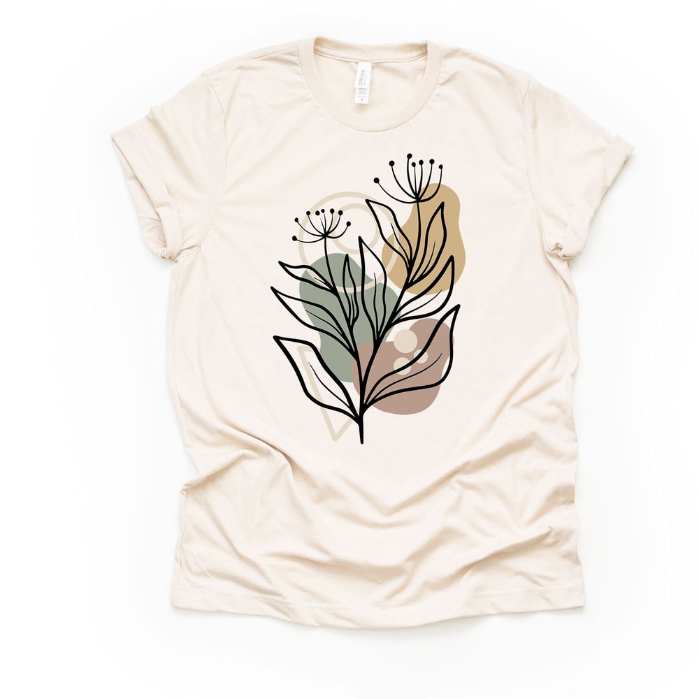 Abstract Floral Tee Modern Botanical Bella Canvas Shirt 3
