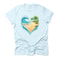 HeartShaped Ocean Beach Shirt Palm Tree Vacation Tee 2