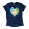 HeartShaped Ocean Beach Shirt Palm Tree Vacation Tee 5