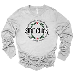 christmas side chick long sleeve tee unisex holiday apparel