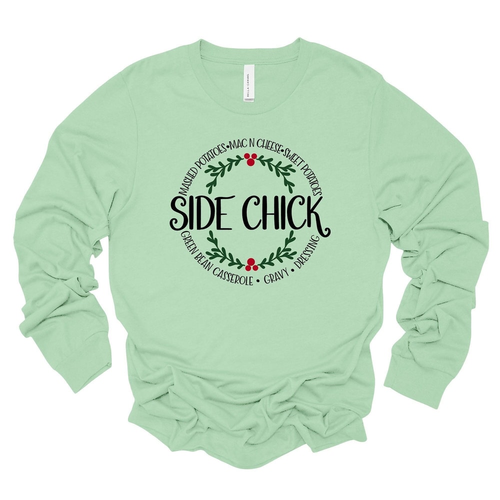 Christmas Side Chick Long Sleeve Tee Unisex Holiday Apparel 2