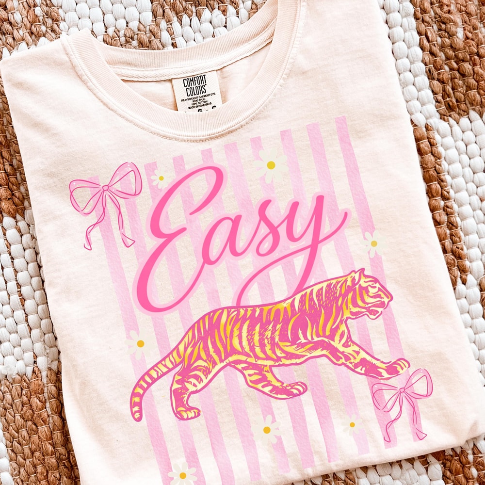 Easy Tiger TShirt Preppy Coquette Striped Graphic Tee 1