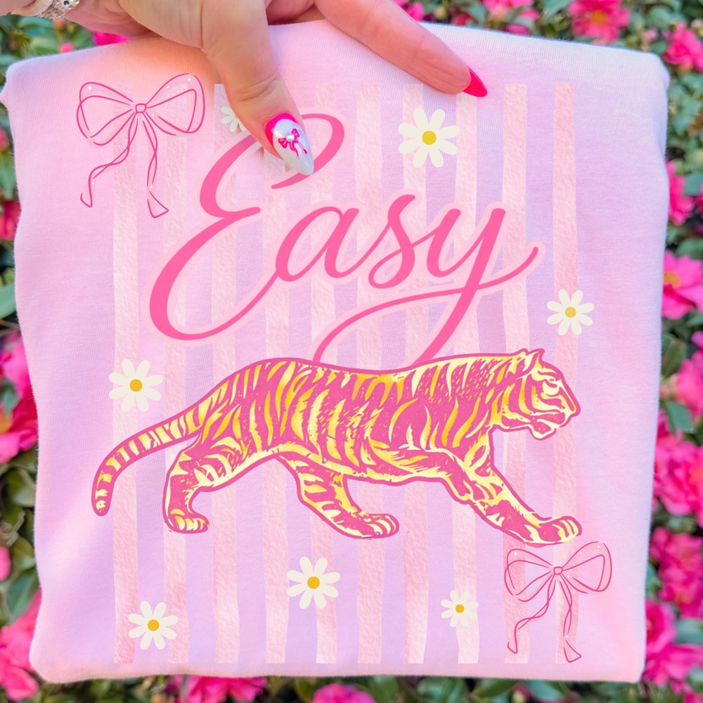 Easy Tiger TShirt Preppy Coquette Striped Graphic Tee 0