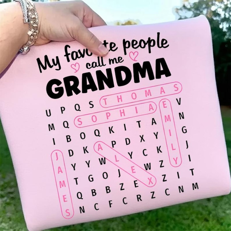 My Favorite People Call Me Grandma Shirt Personalized Word Search Graphic Tee Custom Grandma TShirt 2