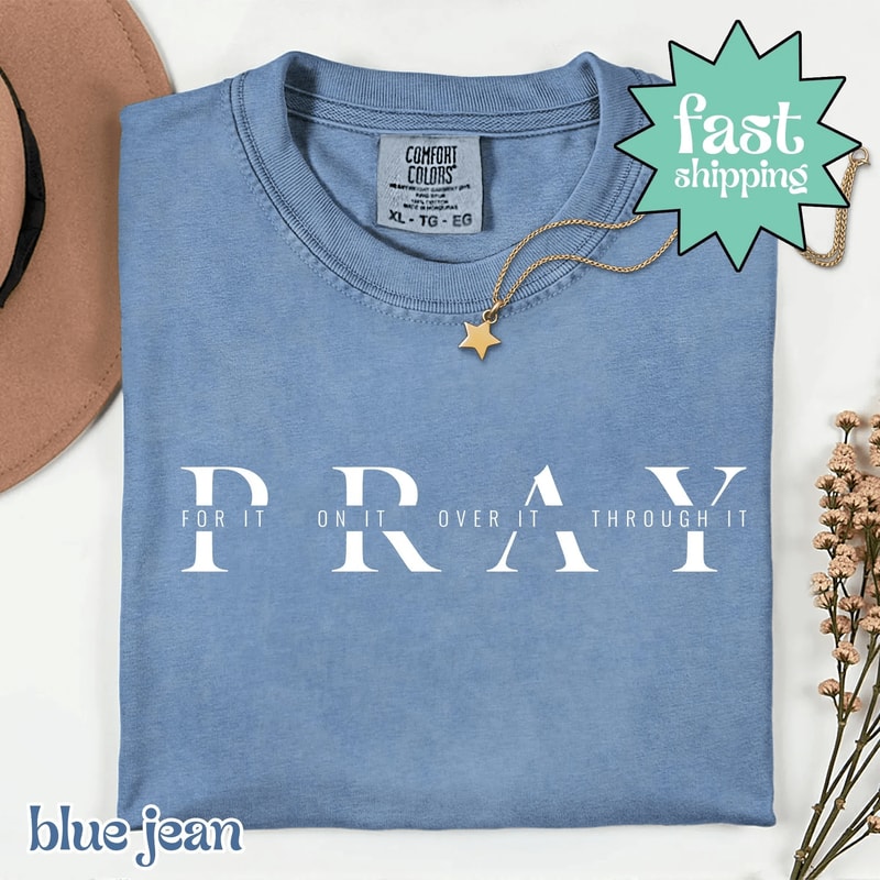 Pray For It Shirt Comfort Colors Christian Prayer Tee Inspirational Faith Gift 0