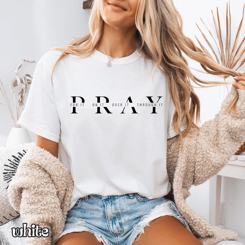 Pray For It Shirt Comfort Colors Christian Prayer Tee Inspirational Faith Gift 3