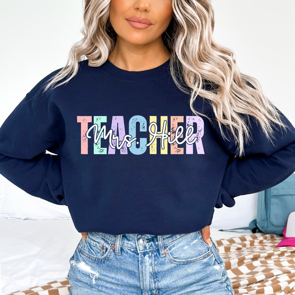 Teacher Sweatshirt Floral Graphic Crewneck Cute Teacher Pullover Cozy Classroom Outfit 0