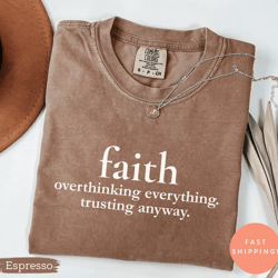 faith christian shirt comfort colors minimalist inspirational bible verse tee