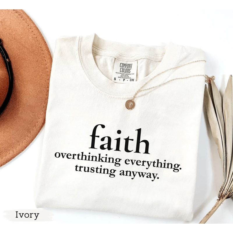 Faith Christian Shirt Comfort Colors Minimalist Inspirational Bible Verse Tee 2