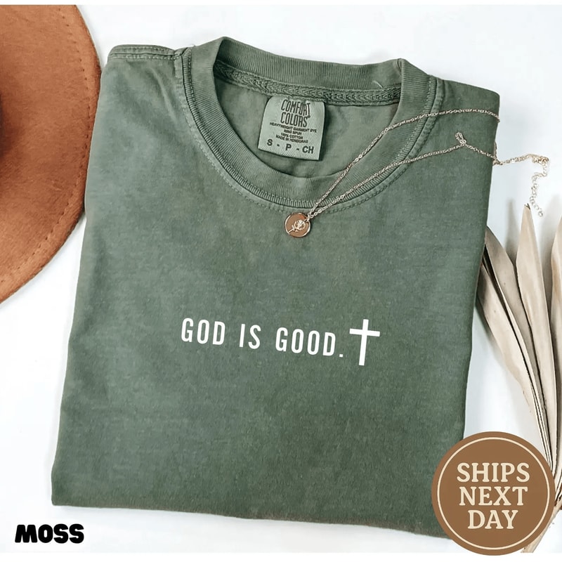 God Is Good Shirt Comfort Colors Minimalist Christian Faith Tee Trendy Gift 1