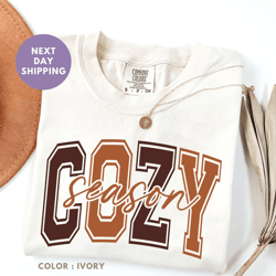 cozy season fall t shirt comfort colors shirt autumn thanksgiving graphic tee