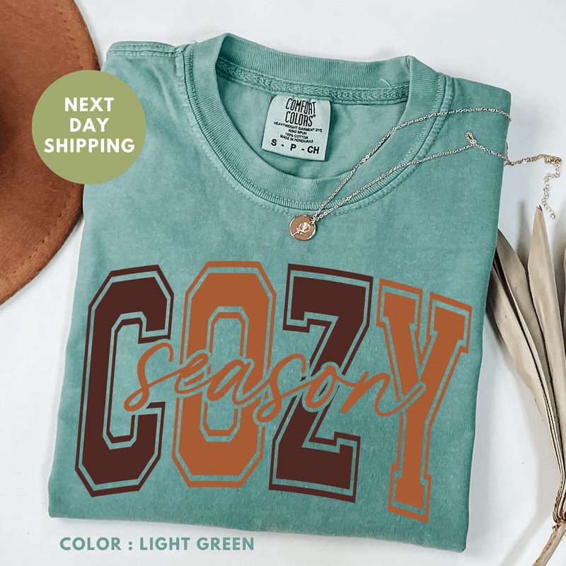 Cozy Season Fall T Shirt Comfort Colors Shirt Autumn Thanksgiving Graphic Tee 1