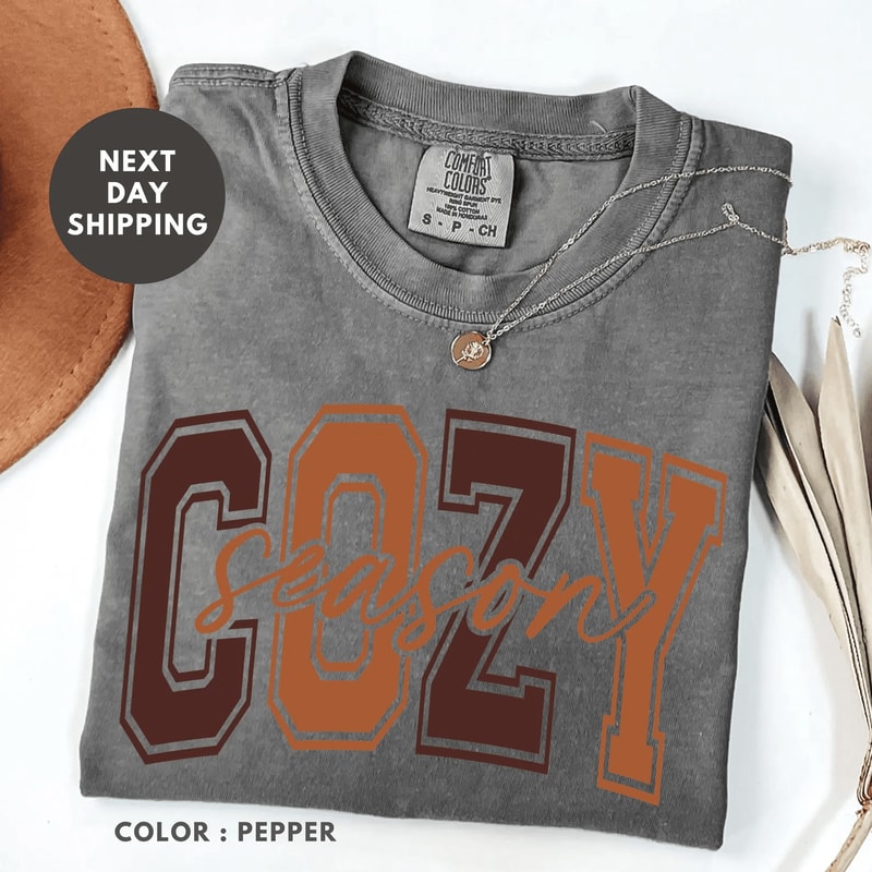 Cozy Season Fall T Shirt Comfort Colors Shirt Autumn Thanksgiving Graphic Tee 2
