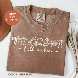 pumpkin fall shirt comfort colors tee autumn vibes thanksgiving graphic shirt