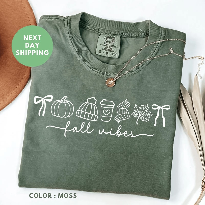 Pumpkin Fall Shirt Comfort Colors Tee Autumn Vibes Thanksgiving Graphic Shirt 3