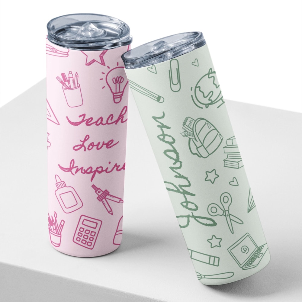 Custom Teacher Tumbler Personalized Name Cup Insulated Travel Mug Cute Teacher Gift 0