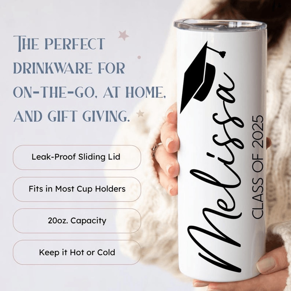 Class Of 2026 Tumbler Personalized Name Cup Graduate Gift Insulated Travel Mug 1
