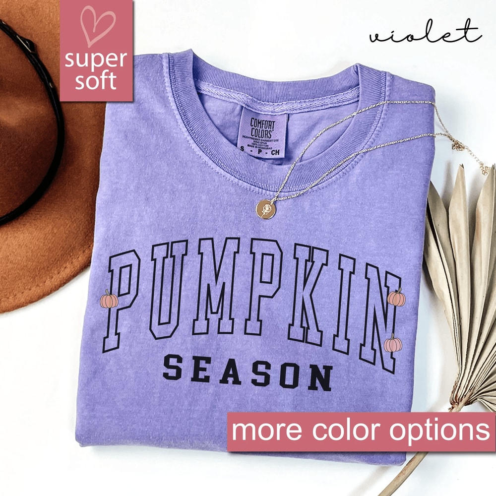 Comfort Colors Pumpkin Season Shirt Cute Fall T Shirt Cozy Thanksgiving Halloween Tee 2