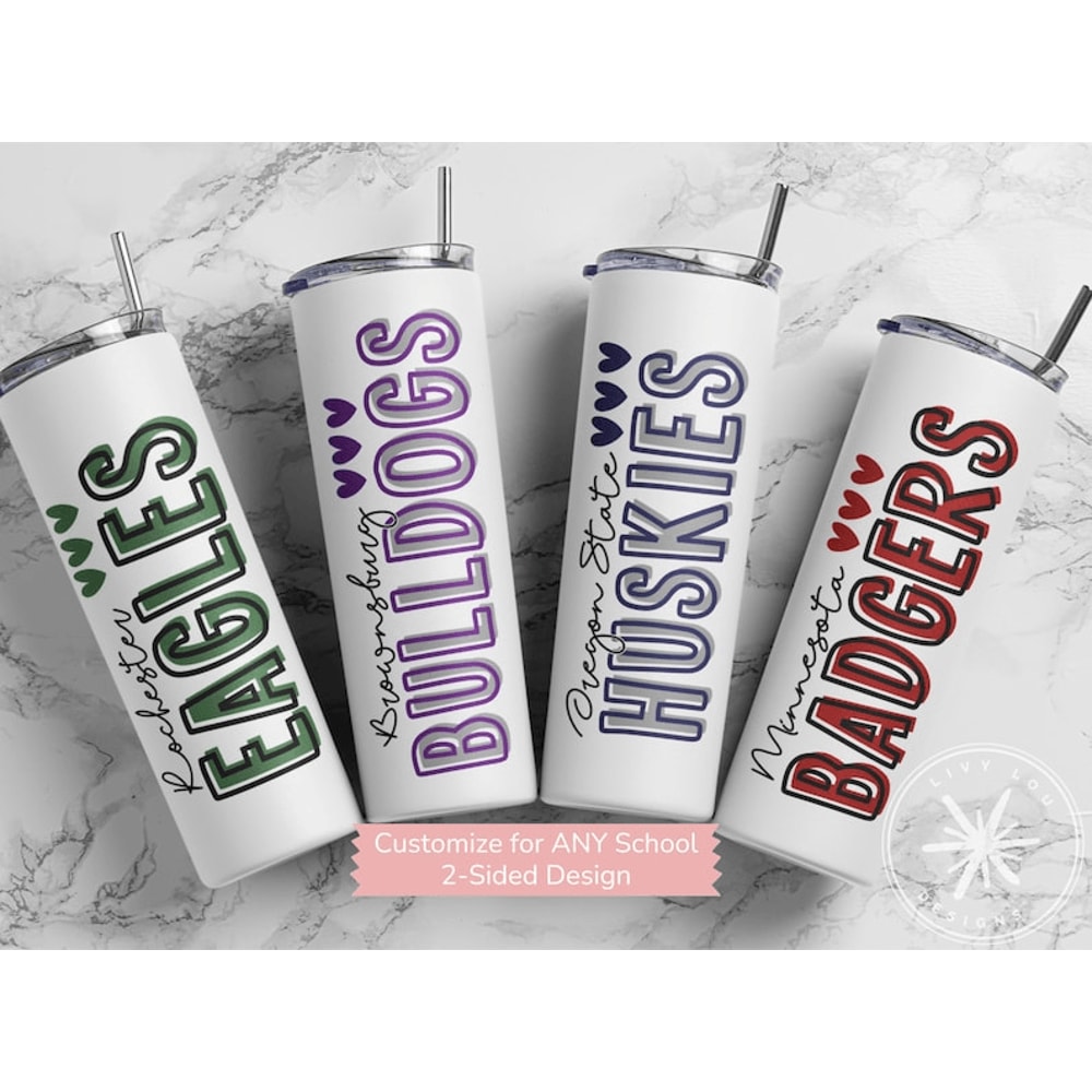 Custom School Mascot Tumbler Personalized Name Insulated Cup Team Spirit Travel Mug 0
