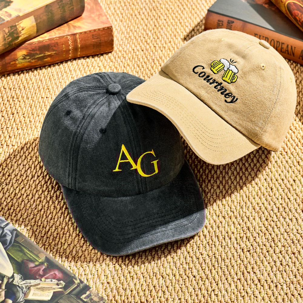 Personalized Embroidered Hat Custom Name Baseball Cap Minimalist Monogram Dad Hat 1