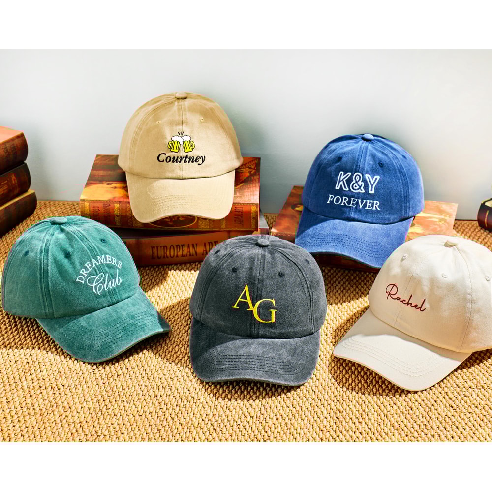 Personalized Embroidered Hat Custom Name Baseball Cap Minimalist Monogram Dad Hat 2