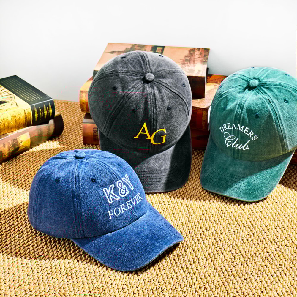 Personalized Embroidered Hat Custom Name Baseball Cap Minimalist Monogram Dad Hat 4