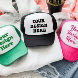 custom trucker hat personalized logo cap your design here snapback mesh hat