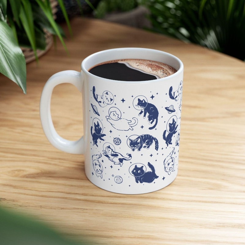Cat Lover Mug Cute Cat Coffee Cup Aesthetic Animal Mug Gift For Cat Lovers 0