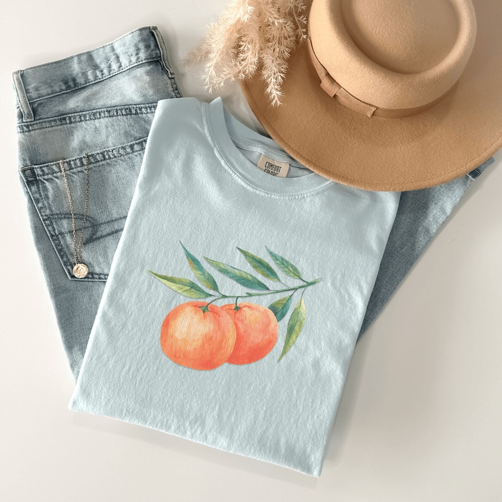 Aesthetic Oranges Shirt Vintage Fruit TShirt Boho Citrus Graphic Tee For Women 1