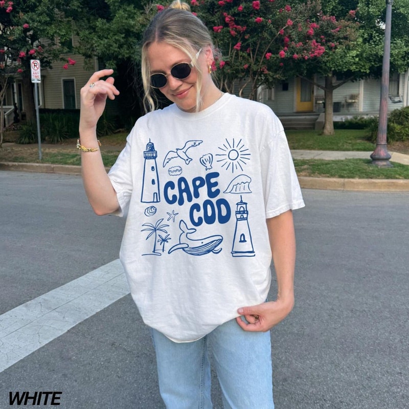 Cape Cod Shirt Cape Cod Tshirt Fisherman Aesthetic Shirt Massachusetts Shirt Travel Shirt Vacation 4