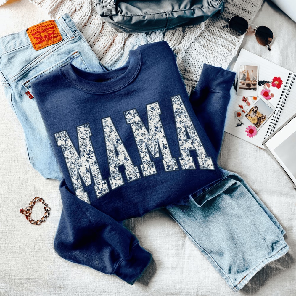 Floral Mama Sweatshirt Cute Mom Crewneck Cozy Mothers Day Gift For New Moms 0