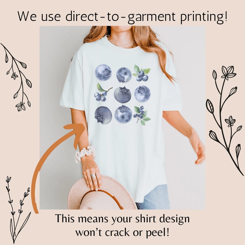 Blueberries Aesthetic Fruit Shirt Vintage Berry Tee Cute Foodie Plant Lover Gift 2