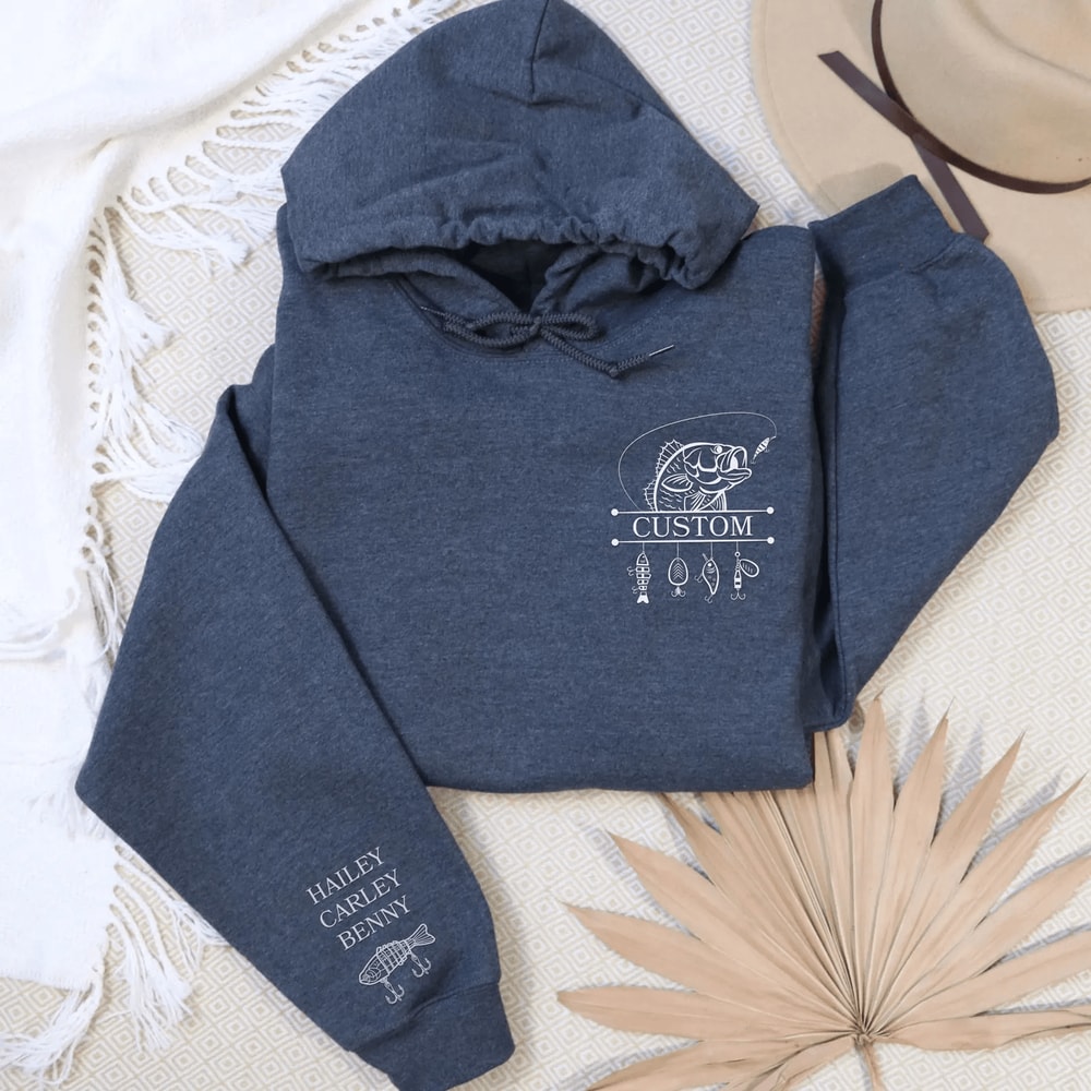 Custom Fishing Hoodie Personalized Dad Fishing Sweatshirt Fathers Day Gift For Fisherman 3