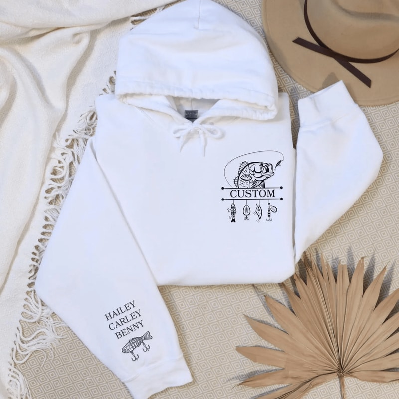 Custom Fishing Hoodie Personalized Dad Fishing Sweatshirt Fathers Day Gift For Fisherman 5