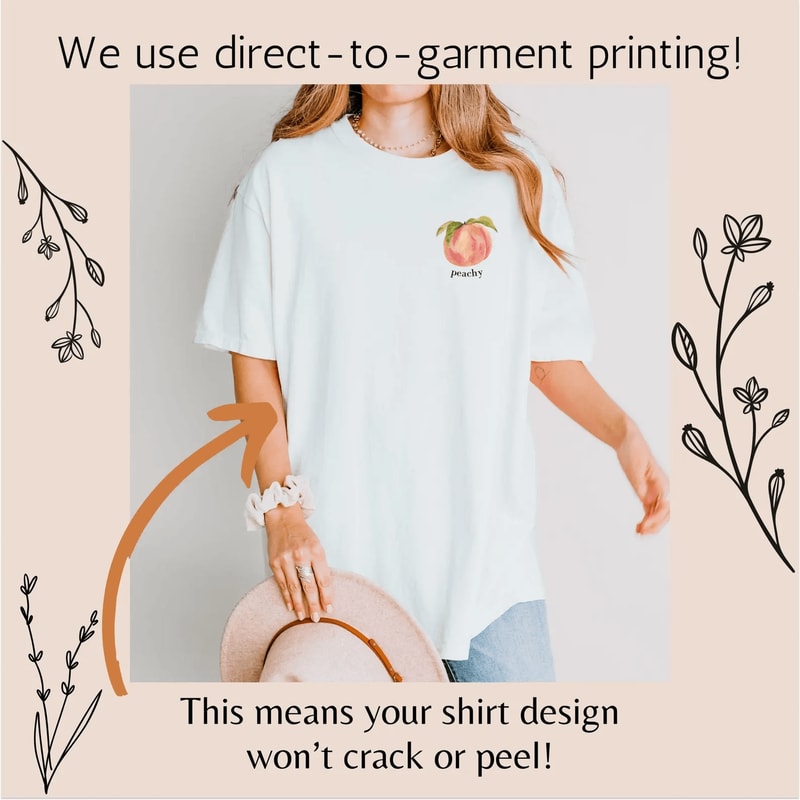 Peach Aesthetic Fruit Shirt Vintage Graphic Tee Cute Foodie Garden Plant Lover Gift 5