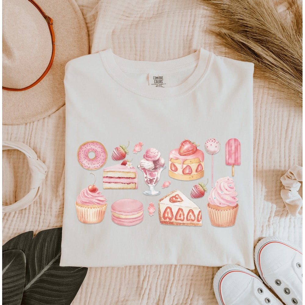 Girly Pink Cake Shirt Y2K Aesthetic Tee Cute Baking Lover Gift For Her 1