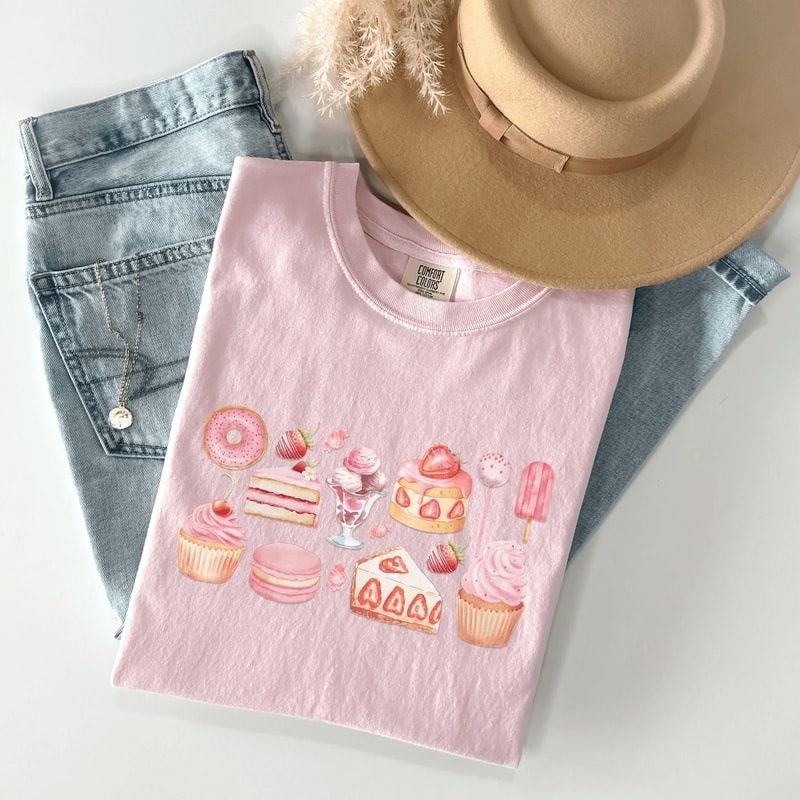 Girly Pink Cake Shirt Y2K Aesthetic Tee Cute Baking Lover Gift For Her 2