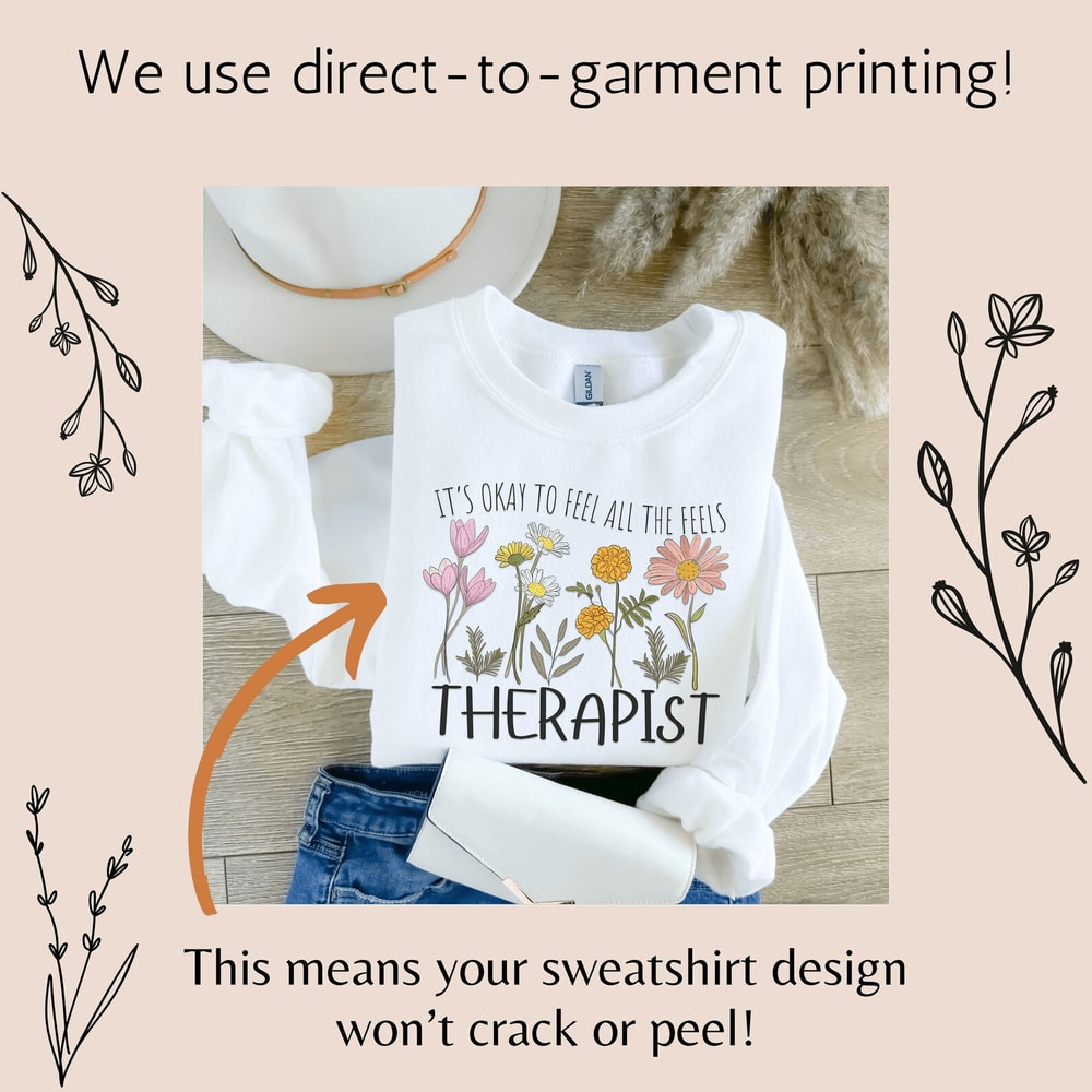 Floral Therapist Shirt Mental Health Tee School Counselor Shirt Thoughtful Therapist 2