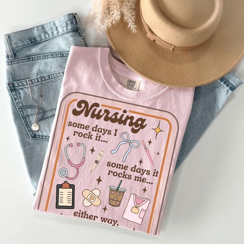 Comfort Colors Nurse Shirt Funny Retro RN Tee ER NICU Pediatrics Nurse Gift 5