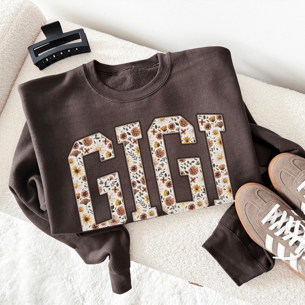 Floral Gigi Sweatshirt Cozy Grandma Crewneck Mothers Day Pregnancy Announcement Gift 1