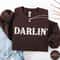 Darlin Sweatshirt Western Cowgirl Pullover Cute Country Graphic Crewneck Cozy Womens Top 2