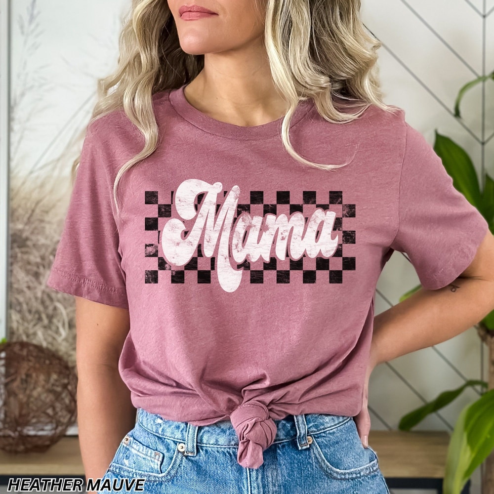Checkered Mama Shirt Retro Mama Shirt Mothers Day Gift Mom Life Shirt Motherhood Shirt Cute Mom Shi 0