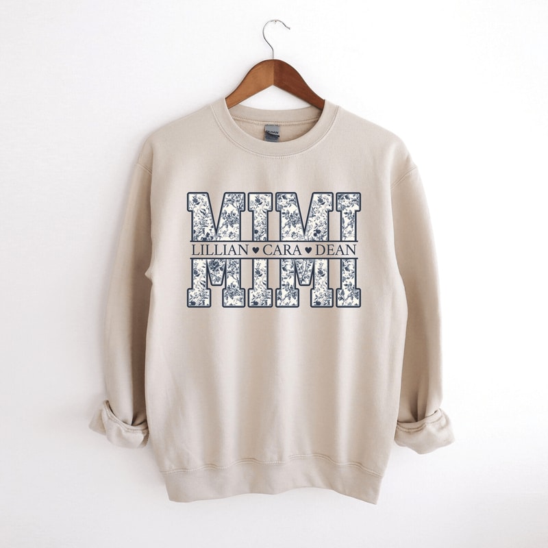 Personalized Mimi Sweatshirt Floral Mimi Crewneck Mothers Day Gift 1