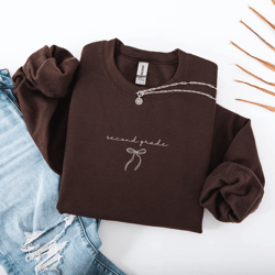 teacher sweatshirt second grade teacher crewneck cute minimalist teacher gift