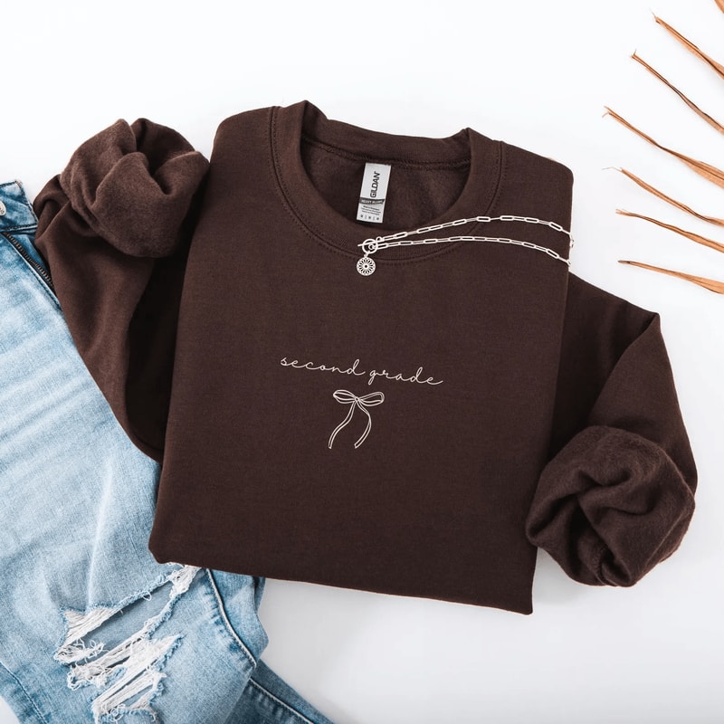 Teacher Sweatshirt Second Grade Teacher Crewneck Cute Minimalist Teacher Gift 0