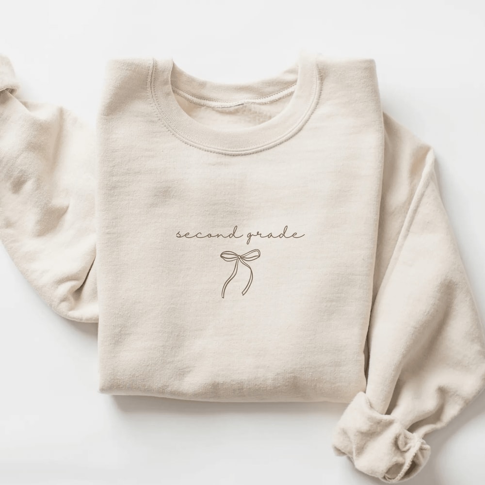 Teacher Sweatshirt Second Grade Teacher Crewneck Cute Minimalist Teacher Gift 1