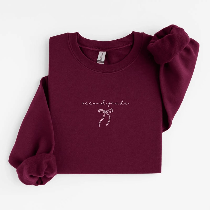 Teacher Sweatshirt Second Grade Teacher Crewneck Cute Minimalist Teacher Gift 2