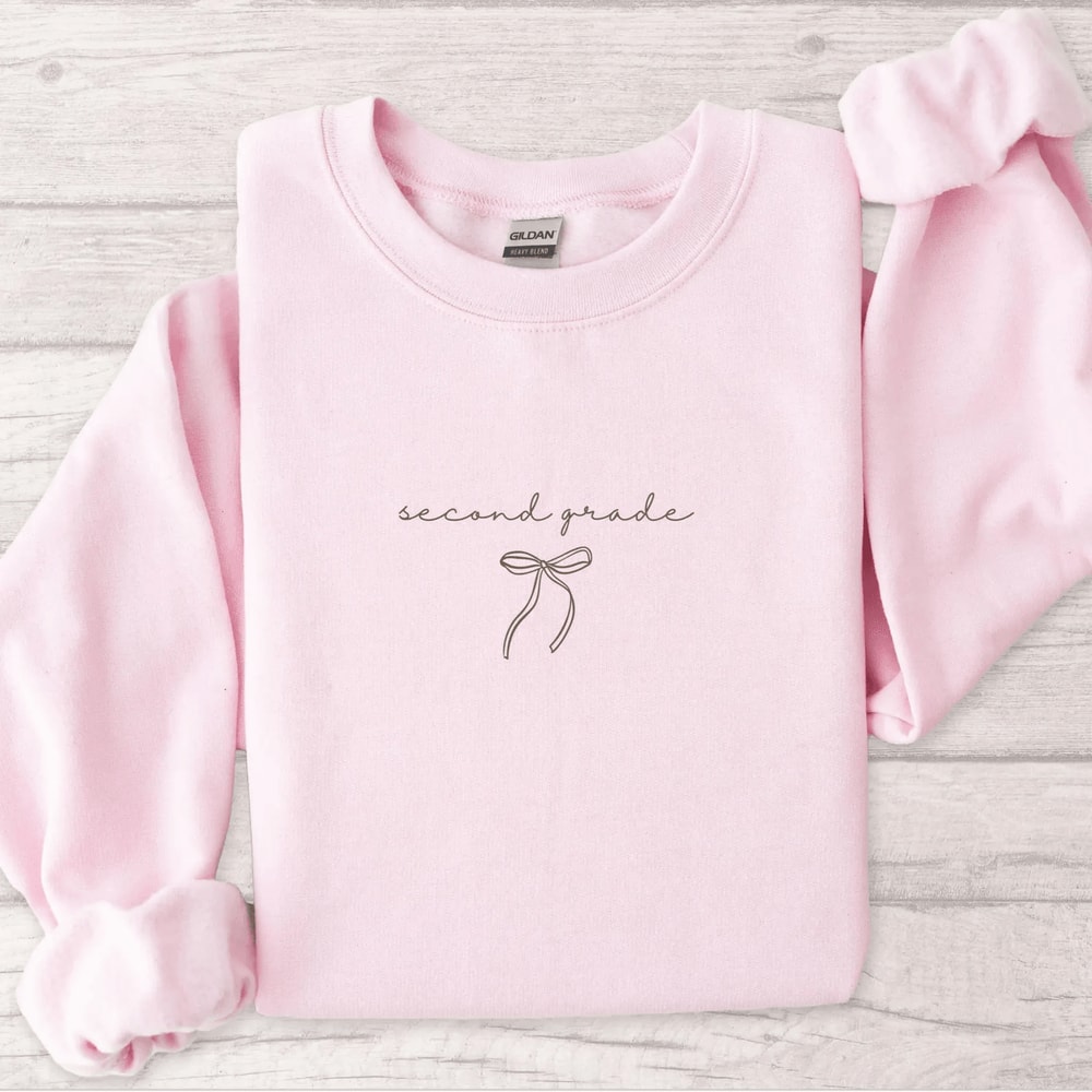 Teacher Sweatshirt Second Grade Teacher Crewneck Cute Minimalist Teacher Gift 5