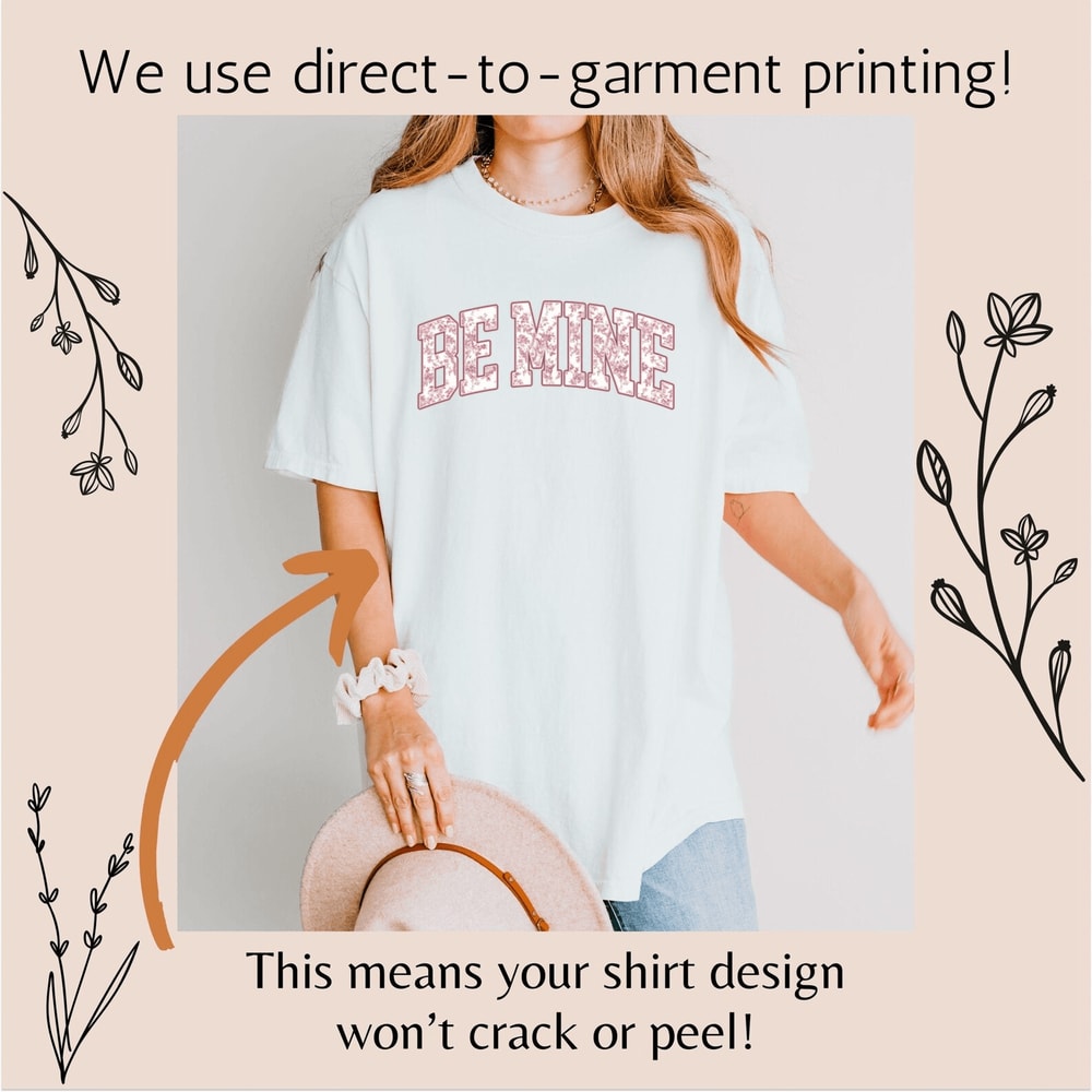 Retro Be Mine Valentine Shirt With Pink Bow Toile Print Cute Romantic Gift Tee 4